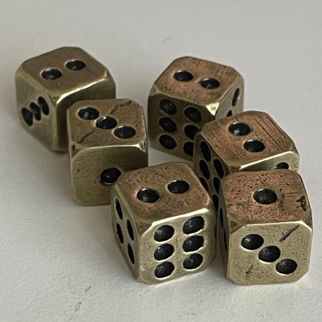 묵직한 고급 주사위 세트, 1세트, 황동, 6개