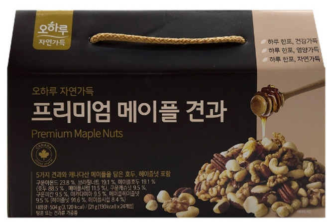 오하루 자연가득 프리미엄 메이플 견과 21g 24개입 x 1박스 /Hb, 1개