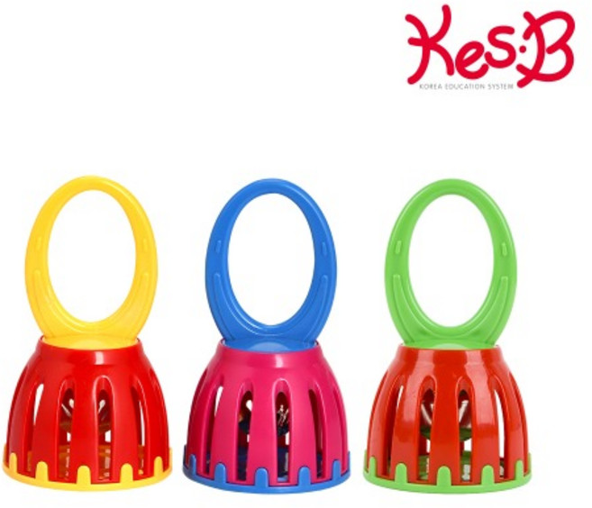 [캐스비] 맑은소리 케이지벨(1653) 색상랜덤 딸랑이 리듬악기 유아 감각발달 교육용악기