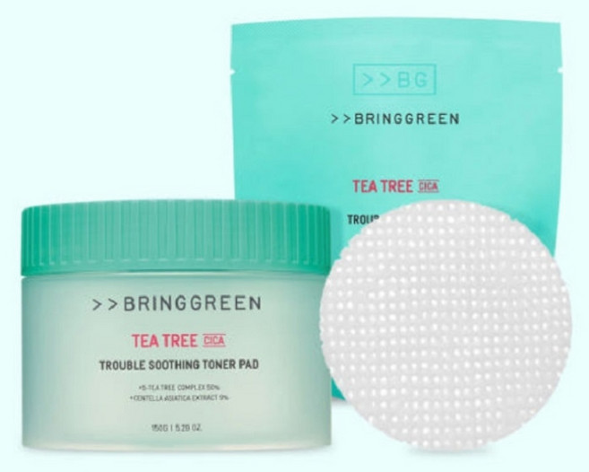 브링그린 티트리 시카 트러블 수딩 토너 패드 90매 + 리필90매, 1세트, 180매입