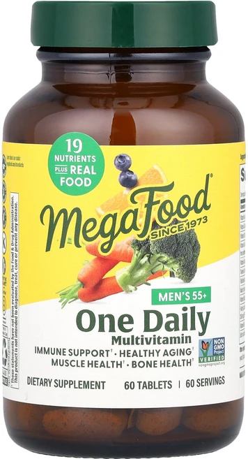 MegaFood 메가푸드 맨 40 오버 원 데일리 멀티비타민 미네랄 타블렛 60정, 1개, 1개 - 쿠팡