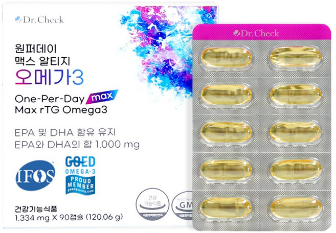 닥터체크 원퍼데이 맥스 알티지 오메가3 90캡슐, 90정, 1박스
