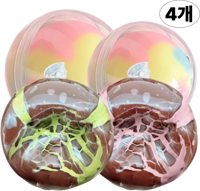 단비상자 4종 두쫀쿠 왁뿌볼 왁스뿌시기 스트레스볼, 삼색솜사탕2개+초코2개, 230g, 1세트