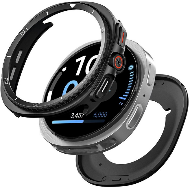 별다섯 갤럭시 워치 메탈 프레임 케이스 커버, 블랙C