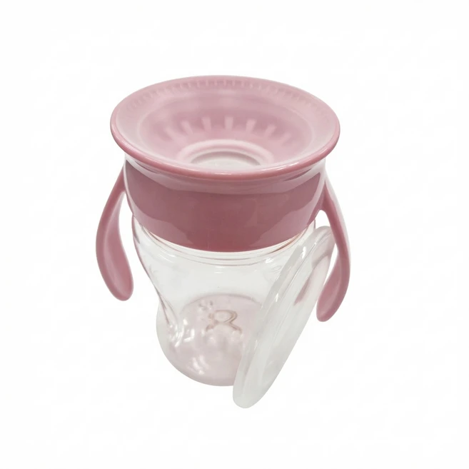 와우컵 베이비 트라이탄 스파우트컵 뚜껑포함, 파스텔핑크, 1개, 207ml - 쿠팡