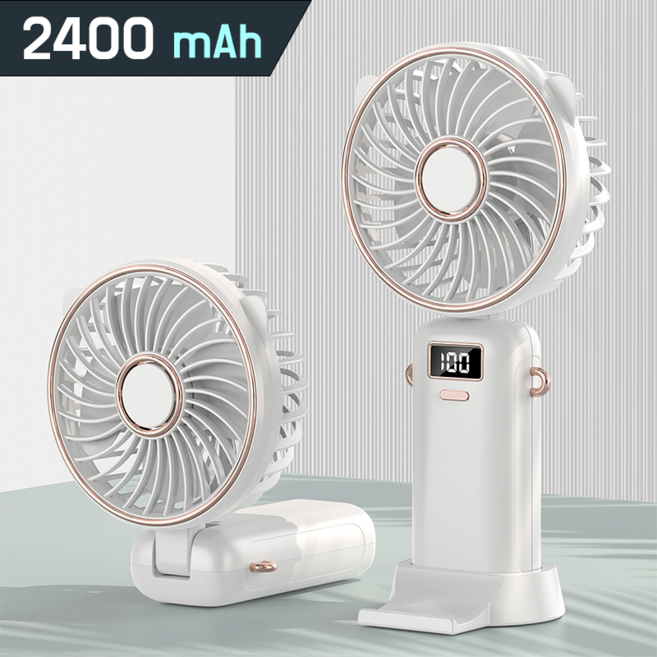 NUNUHANA 저소음 접이식 휴대용 미니 손선풍기 R1, 화이트