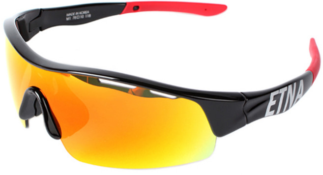 에트나 MADE IN KOREA 스포츠고글 스포츠 썬그라스 편광 파크 골프용 낚시용 썬그라스 도시어부 REINA, 블랙레드, 1개