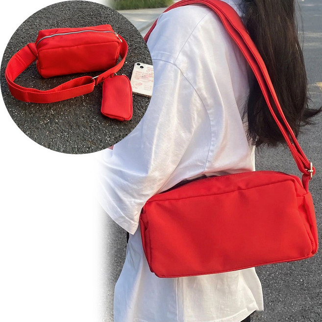 하이유니 캐쥬얼 레드 미니 마이크로 카메라 크로스 핸드 백 가방