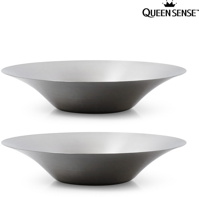 퀸센스 1+1 파스타 접시 스텐 샐러드볼 스파게티, 2개, 27cm