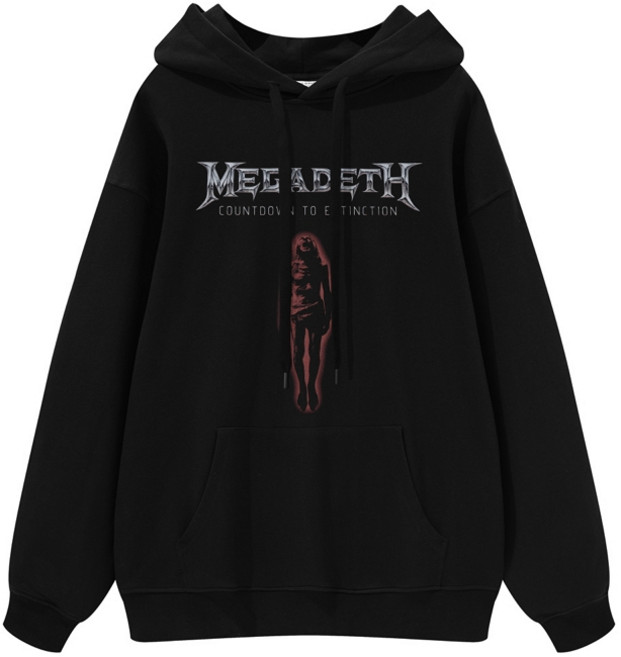 봄 가을 오버핏 락밴드 그래픽 후디 면 후드티 Megadeth