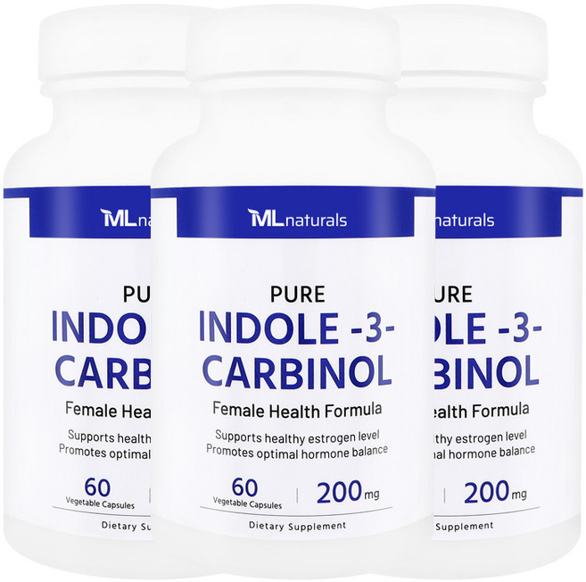 [미국빠른직구] 신제품 마이라이프 내추럴스 인돌-3- 카비놀 200mg 60정 3병, 3개