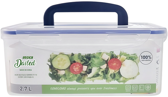 데일드 투명한 김치통, 2.7L, 1개