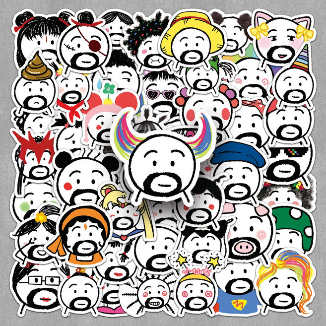 번블랙 병맛 관종 인싸 쓸데없는선물 웃긴 캐릭터 우정 굿즈 스티커, 1세트, 병맛A