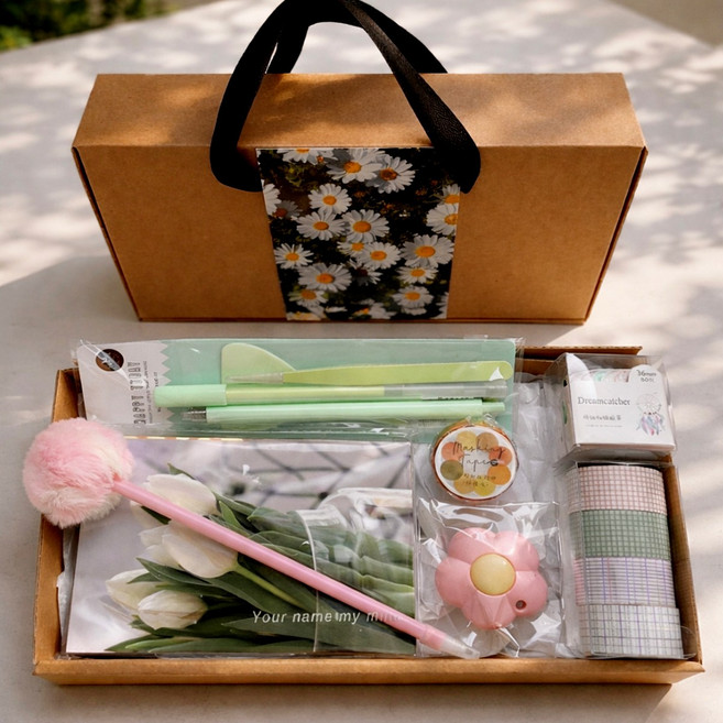 감성 다꾸 문구 선물세트 마스킹테이프 스티커 펜 답례품 선물세트, 1개, 포근한날