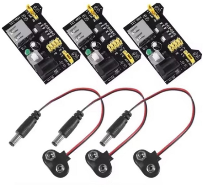 3V 5V MB102 브레드보드 전원 프로토타입 MB Arduino 65 와이어용 포인트 모듈 보드 830 102 점퍼 키트, Bla 3set, 1개