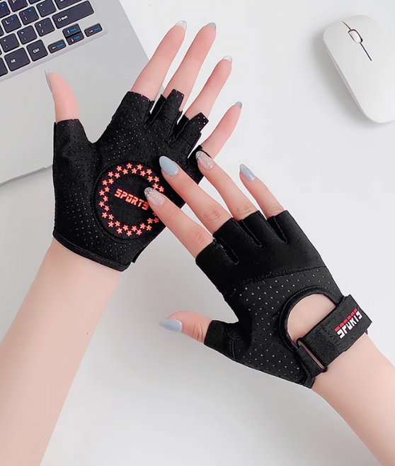 여자헬스장갑 손바닥 보호대 웨이트 여성용 반장갑 블랙, 1개