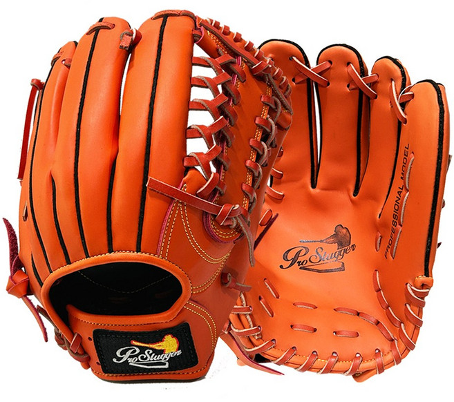 프로슬러거 소가죽 야구글러브 - 우투, 오렌지, 1개