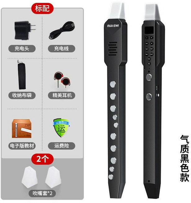 전자 피리 리코더 악기 연습 동호회 초보자 입문용, 1개, 업그레이드 L1 화려한 검정 기본형