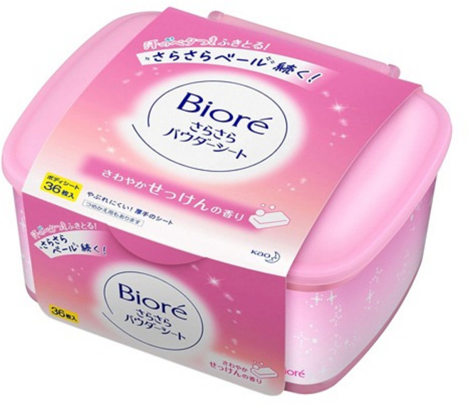 비오레 사라사라 파우더시트 36매 비누향 데오드란트 티슈