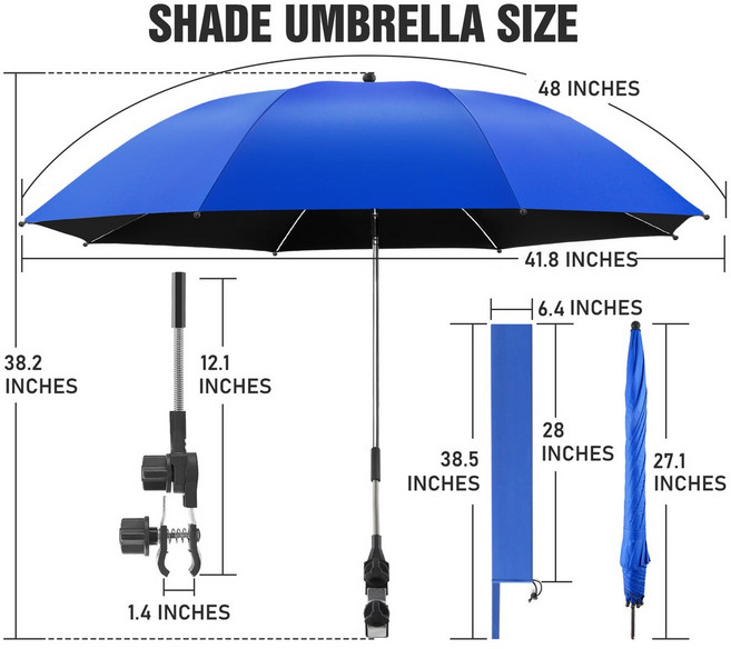 신형 휴대용 캠핑 비치 의자 파라솔 탈부착식 접이식 의자 고정용 우산 낚시 의자 야외용 태양 우산, Sapphire Blue