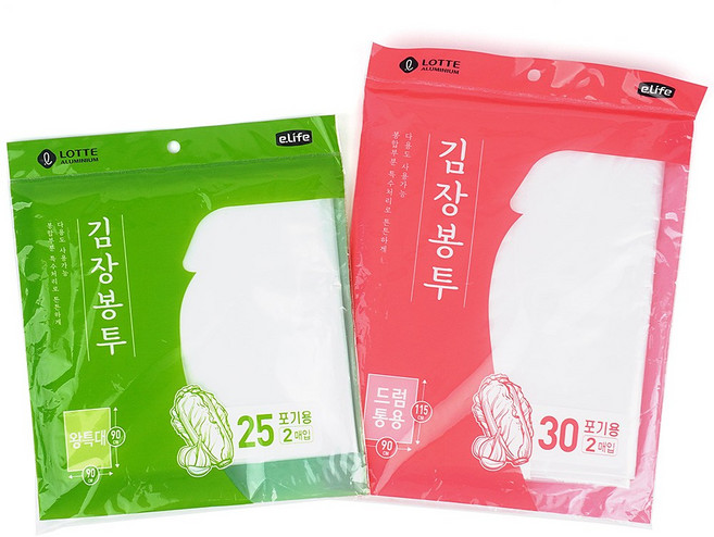 롯데 김장봉투 2매입 대용량 김치통 김치비닐 지퍼백 왕특대, 1개