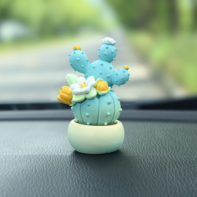模擬仙人掌盆栽 汽車擺飾, 夢幻仙人掌D款, 1個