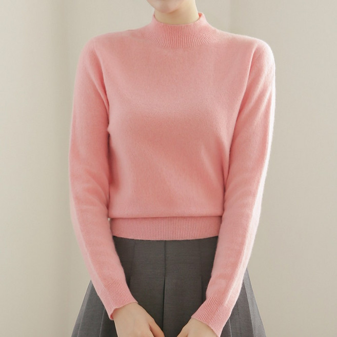 클레이스 울100% 캐시미어 반폴라 하프터틀넥 니트