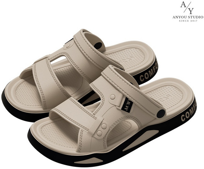 남자 샌들 미끄럼 방지 아웃도어 비치 초경량 실내용 거실 슬리퍼