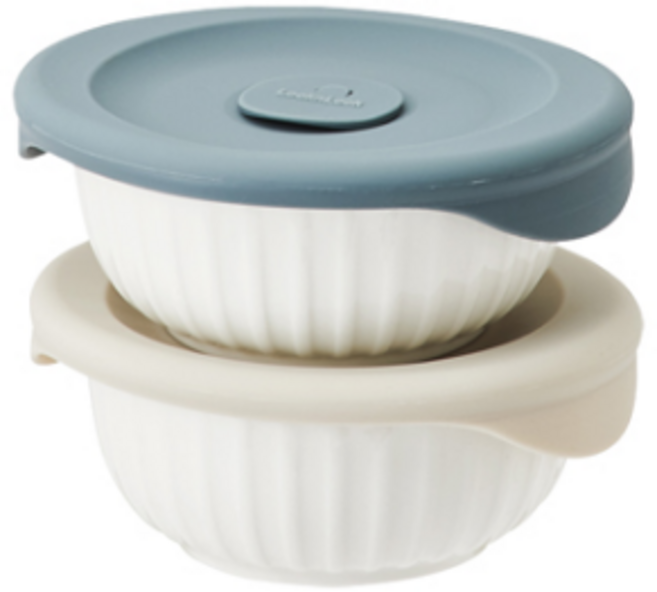 락앤락 바로한끼 도자기 밥용기, 2세트, 몸체 250ml + 뚜껑