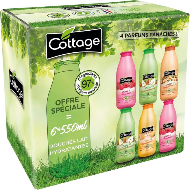 코티지 바디워시 550ml x 6종류 혼합 세트 샤워젤 바스밀크 Cottage