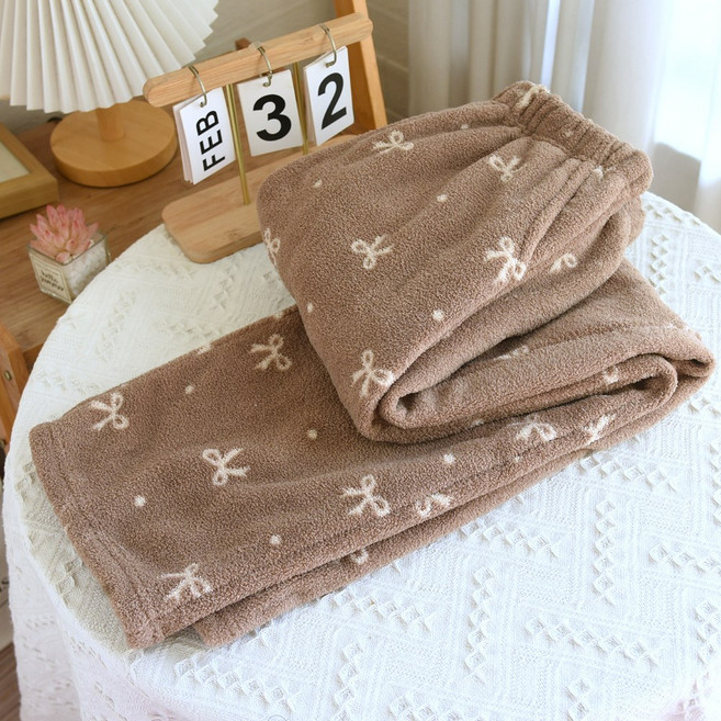 아르앤유 부드러운 극세사 패턴 수면바지 홈웨어 파자마 팬츠 겨울 따뜻한 잠옷