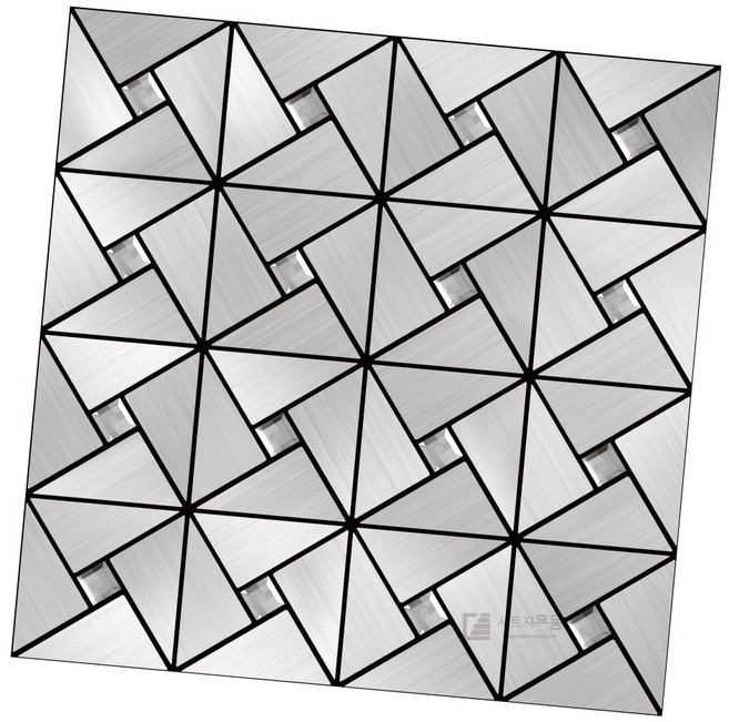 현대시트 점착식 알미늄 메탈타일 크리스탈 75mm HMT99312, 실버, 30 x 30 x 0.4 cm