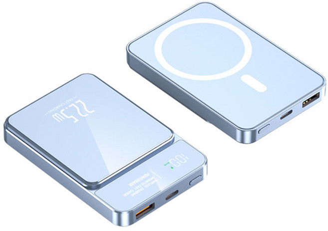 20000mAh MagSafe 行動電源 無線磁吸 PD快充, 藍色【22.5W有線充+15W無線充】, 藍色, W019