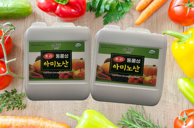 동물성아미노산 비료 (10리터 대용량) 1EA-식물영양제 유리아미노산 냉해예방 발근 식물영양활력 꽃게아미노 당도증가, 2개, 10L