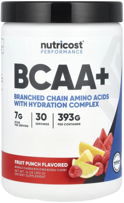 Nutricost 운동 능력 BCAA+ 과일 펀치 393g(14oz), Nutricost운동능력BCAA과일펀치393g14oz, 393g, 1개 - 쿠팡