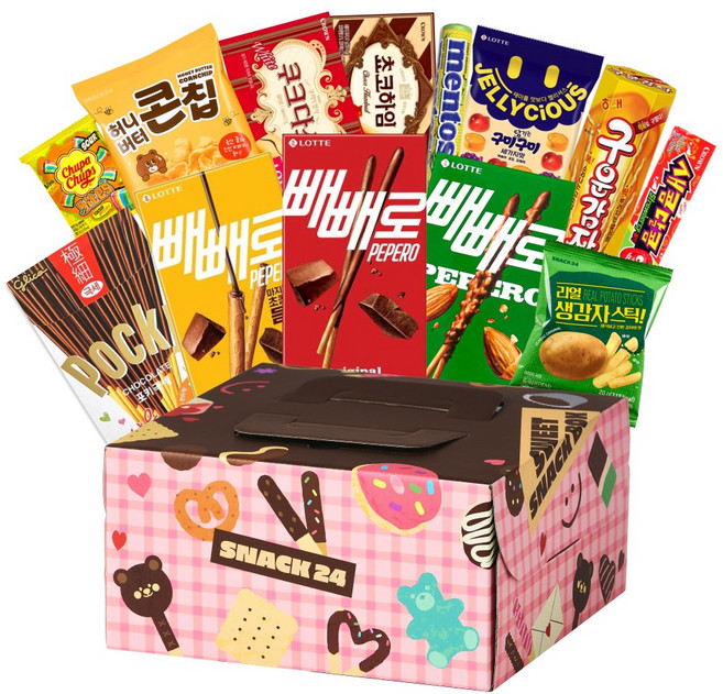 스낵24 빼빼로데이 11데이 막대과자 케이크박스 과자선물세트, 1세트, 13p