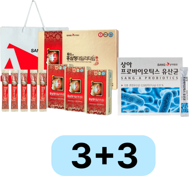 상아제약 홍삼정데일리타임 프로바이오틱스 유산균, 3개, 300ml