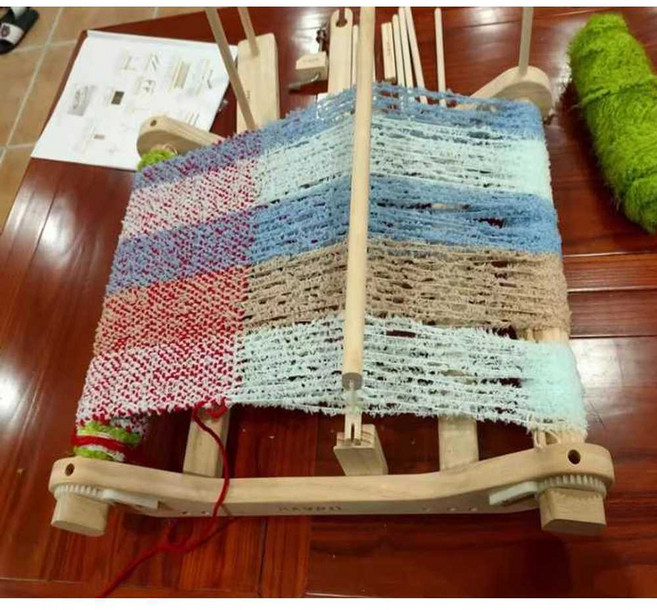 직조기 수편기 베틀 양말목 공예 미니 핸드위빙 직조틀 원목색