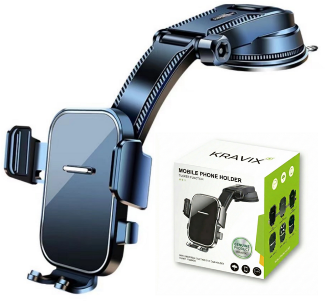 차량용 핸드폰 거치대 흡착식 대시보드 유리 부착형 360도 회전, 블랙, 1개