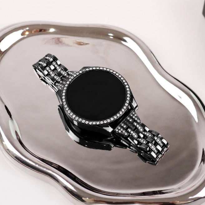 오르몽트 세트 갤럭시워치 클래식 큐빅 브레이슬릿 (보호커버+스트랩) 40mm 44mm, 블랙세트, 1개