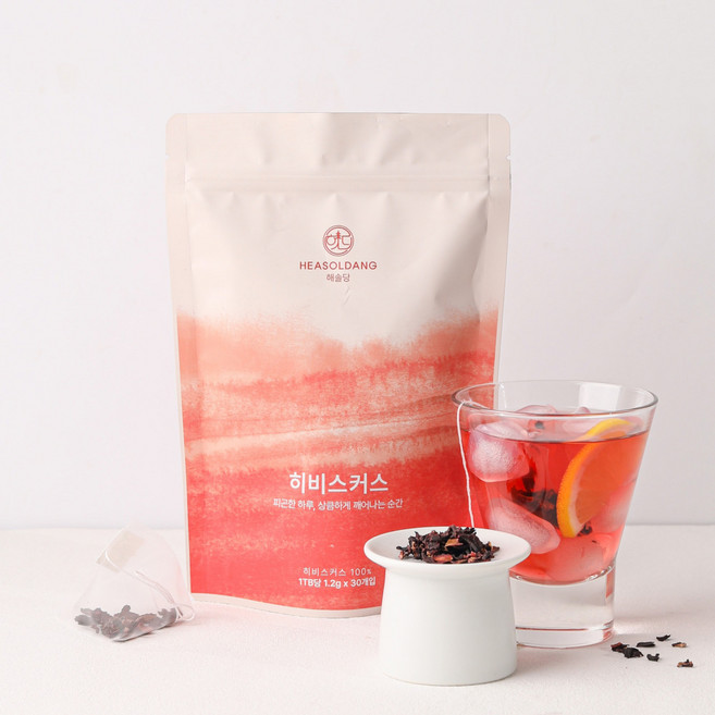 [골든티어워드 우승제조] 해솔당 히비스커스 프리미엄 티백 생분해필터, 1개, 30개입, 1.2g