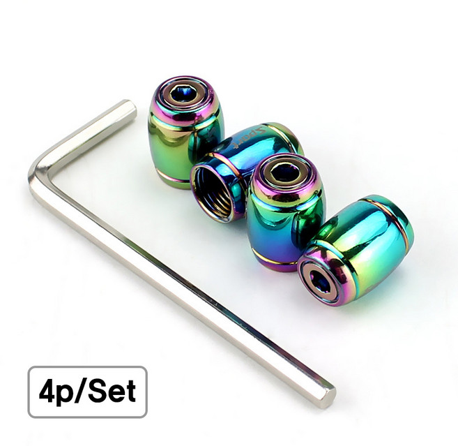 에이치 스토리 프리미엄 함금 타이어 밸브캡 4p세트, 1세트, 레인보우