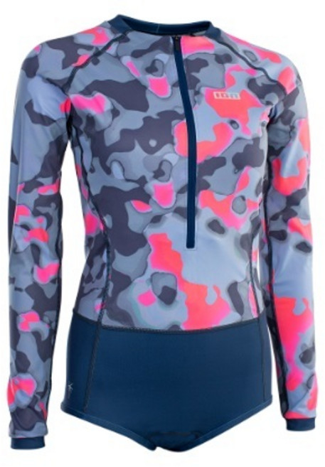 ION 女款連身泳衣/衝浪泳衣 長袖 迷彩印花, 38/M