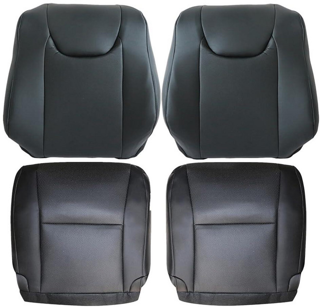 FZJDSD 블랙 운전석 및 조수석 바닥 & 상단 린 백 천공 극세사 가죽 교체 시트 커버 렉서스 RX350 RX450 2010 2011 2012 2013 2014 2015와, Black