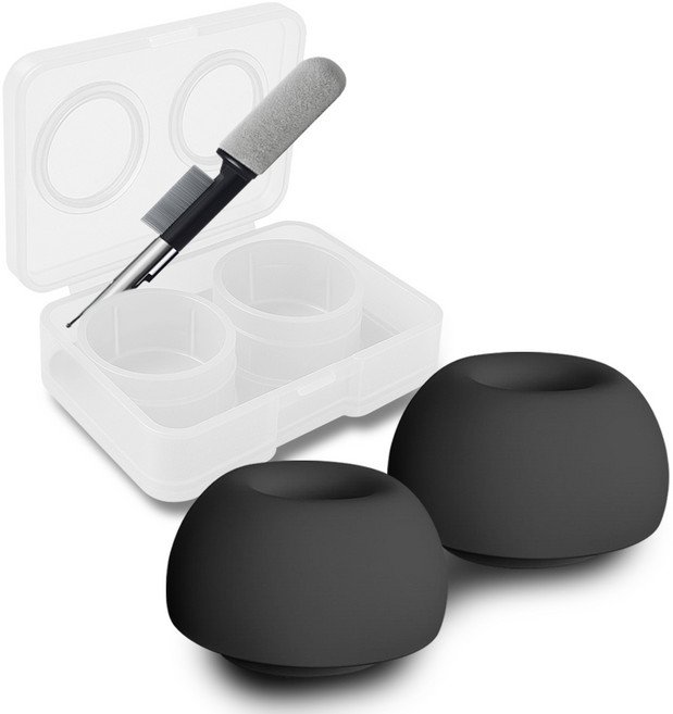 더조은셀러 스무팁 이어팁 S M L 2P 청소도구 키트 셋 갤럭시 버즈3 프로 호환, 블랙, 1세트, 갤럭시버즈4프로/3프로