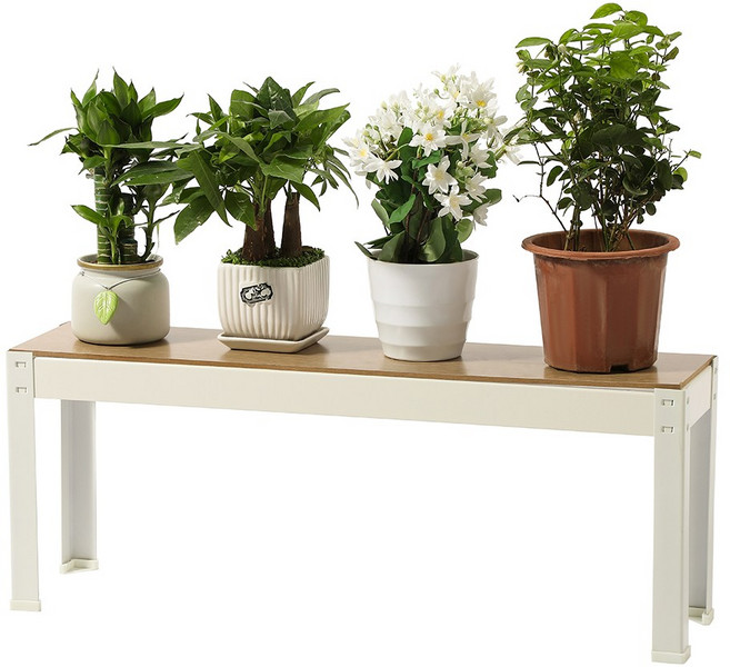 홈치치 화분 선반대 받침대 진열대, 1단, 화이트 800