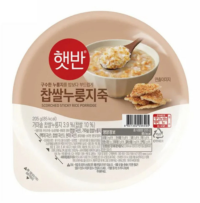 (실온)[CJ제일제당]햇반 찹쌀누룽지죽, 205g, 30개