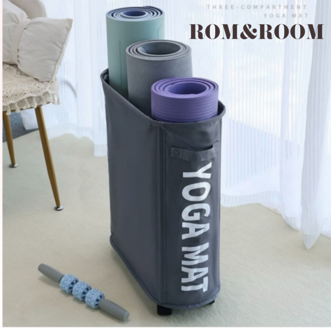 롬앤룸 요가매트 정리 보관함 정리함 수납함, 그레이, 1개
