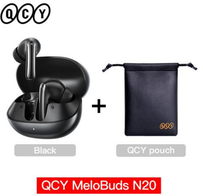 QCY 멜로버즈 프로 ANC 블루투스5.3 무선이어폰 46dB 하이브리드 노이즈캔슬링 LDAC 고해상도 6마이크 34시간 재생 터치감지 충전케이스 포함, 5) Black with Pouch, Black with Pouch