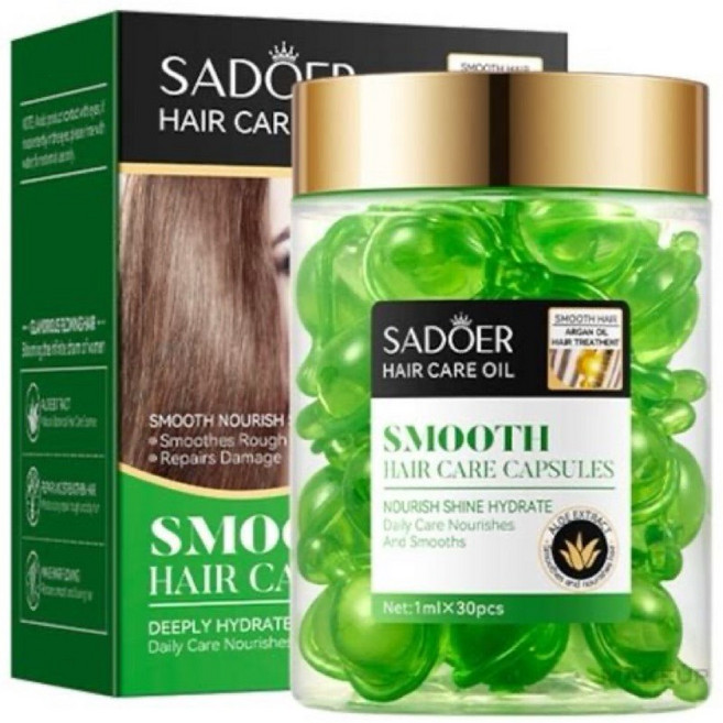 SADOER 頭髮精華膠囊 摩洛哥堅果油 蘆薈萃取 hair care 30顆入, 1個